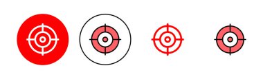 Hedef simge çizimi. hedef simge vektörü. hedef pazarlama işareti ve sembol