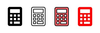 Hesap makinesi ikon vektör çizimi. Hesap makinesi işareti ve simgesi.