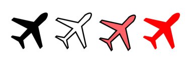 Düzlem ikonu vektör illüstrasyonu. Uçak işareti ve sembol. Uçuş taşıma sembolü. Seyahat işareti. uçak.