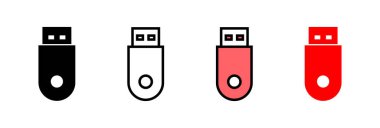 Usb simge vektör illüstrasyonu. Flaş disk işareti ve sembol. Flash disk işareti.