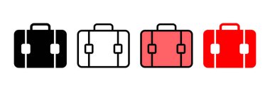 Evrak çantası ikon vektör illüstrasyonu. Bavul işareti ve sembol. bagaj sembolü.