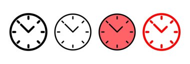 Saat simgesi vektör illüstrasyonu. Zaman işareti ve sembol. saat simgesi