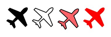 Düzlem ikonu vektör illüstrasyonu. Uçak işareti ve sembol. Uçuş taşıma sembolü. Seyahat işareti. uçak.