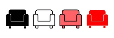 Koltuk simgesi vektör illüstrasyonu. Kanepe işareti ve sembol. mobilya simgesi