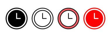 Saat simgesi vektör illüstrasyonu. Zaman işareti ve sembol. saat simgesi