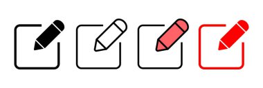 Simge vektör illüstrasyonunu düzenle. Belge imza ve sembolünü düzenle. Metin simgesini düzenle. Kalem. kaydolun