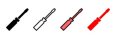 Tornavida ikonu vektör çizimi. araç işareti ve sembol