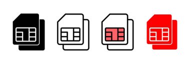 Sim kart simgesi vektör illüstrasyonu. çift sim kart işareti ve sembol