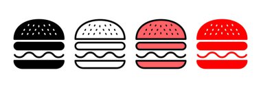 Burger ikon vektör illüstrasyonu. Hamburger ve sembol. hamburger