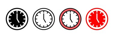 Saat simgesi vektör illüstrasyonu. Zaman işareti ve sembol. saat simgesi