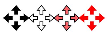 Tam Ekran Simgesi vektör illüstrasyonu. Tam ekran işareti ve simgeye genişlet. Oklar sembolü