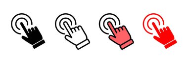 El ile ikon vektör illüstrasyonuna tıklayın. İşaret ve sembol. el imleç simgesi