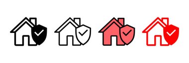 Ev sigortası ikonu vektör illüstrasyonu. ev koruma işareti ve sembol