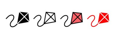 Kite simgesi vektör illüstrasyonu. Uçurtma işareti ve sembol