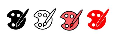 Simge vektör illüstrasyonunu boya. Boya fırçası işareti ve sembol. boyama silindiri vektörü