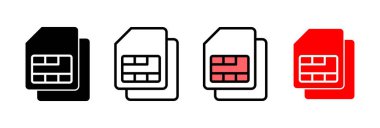 Sim kart simgesi vektör illüstrasyonu. çift sim kart işareti ve sembol