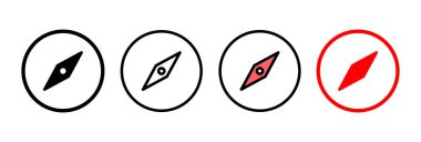 Pusula simgesi vektör illüstrasyonu. ok pusula simgesi işareti ve sembolü