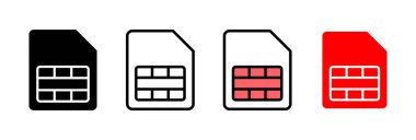 Sim kart simgesi vektör illüstrasyonu. çift sim kart işareti ve sembol