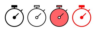 Kronometre ikon vektör illüstrasyonu. Zamanlayıcı işareti ve sembol. Geri sayım simgesi. Zaman Dönemi