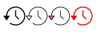 Tarih ikonu vektör illüstrasyonu. Son olay geçmişi işareti ve simgesi