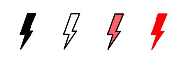 Şimşek simgesi vektör illüstrasyonu. Elektrik işareti ve sembol. Güç simgesi. enerji işareti