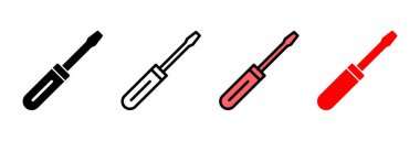 Tornavida ikonu vektör çizimi. araç işareti ve sembol