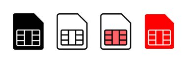 Sim kart simgesi vektör illüstrasyonu. çift sim kart işareti ve sembol