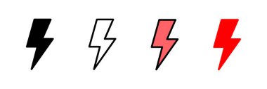Şimşek simgesi vektör illüstrasyonu. Elektrik işareti ve sembol. Güç simgesi. enerji işareti