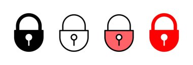 Simge vektör illüstrasyonunu kilitle. Asma kilit işareti ve sembol. Şifreleme simgesi. Güvenlik sembolü