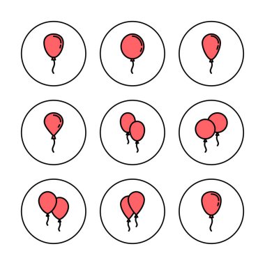 Balon simgesi vektör illüstrasyonu. Parti balonu işareti ve sembolü