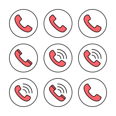 Simge vektör illüstrasyonunu ara. Telefon işareti ve sembol. Telefon ikonu. Bizimle irtibata geç 