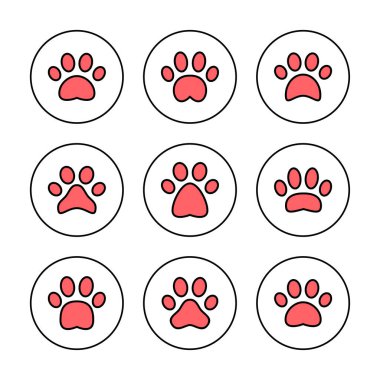 Paw simgesi vektör illüstrasyonu. Pençe izi ve sembol. köpek ya da kedi pençesi