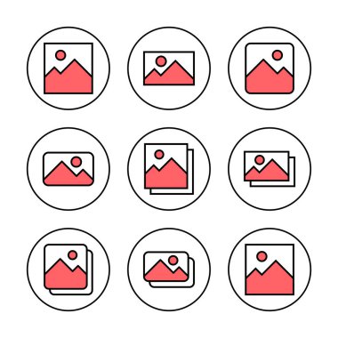 Resim simgesi vektör illüstrasyonu. Fotoğraf galerisi işareti ve sembol. resim simgesi