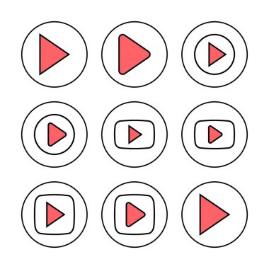 Simge vektör illüstrasyonunu çal. Düğme işareti ve sembolü çal