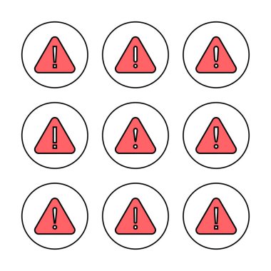 Ünlem tehlikesi işareti illüstrasyonu. Dikkat işareti ve sembol. Tehlike uyarısı işareti