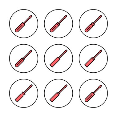 Tornavida ikonu vektör çizimi. araç işareti ve sembol