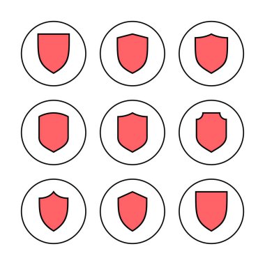 Kalkan simgesi vektör illüstrasyonu. Koruma ikonu. Güvenlik işareti ve sembol