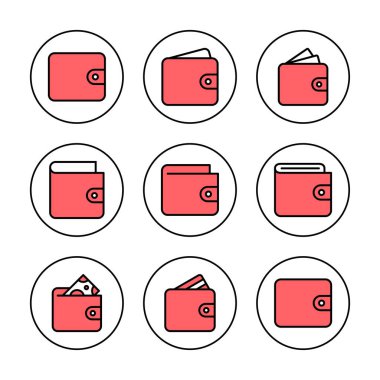 Cüzdan simgesi vektör illüstrasyonu. cüzdan işareti ve sembol