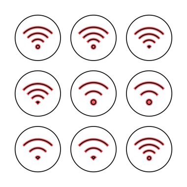 Wifi simgesi vektör illüstrasyonu. İşaret işareti ve sembol. Kablosuz simge