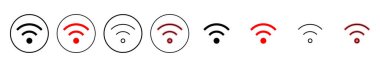 Wifi simgesi vektör illüstrasyonu. İşaret işareti ve sembol. Kablosuz simge