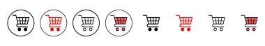 Alışveriş ikonu vektör illüstrasyonu. Alışveriş arabası işareti ve sembol. Trolley simgesi