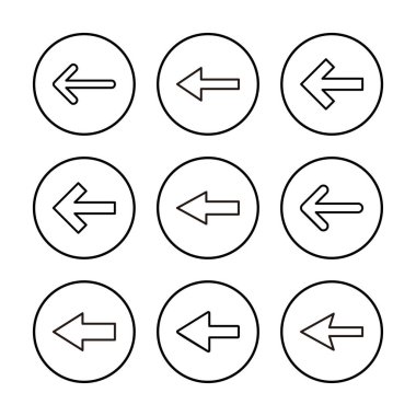 Ok simgesi vektör illüstrasyonu. Web tasarımı için ok işareti ve sembol.