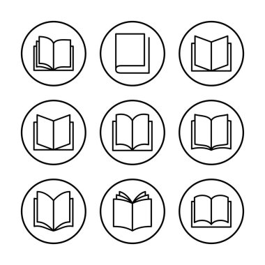 Kitap ikonu vektör çizimi. Açık kitap işareti ve sembol. Kitap simgesi