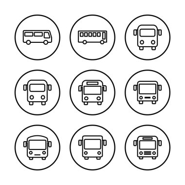 Otobüs simgesi vektör çizimi. Otobüs tabelası ve sembol. taşıma sembolü