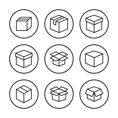 Kutu simgesi vektör illüstrasyonu. kutu işareti ve sembol, paket, paket