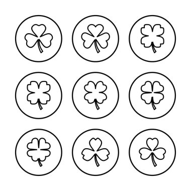 Yonca ikonu vektör illüstrasyonu. Yonca işareti ve sembol. dört yapraklı yonca simgesi.