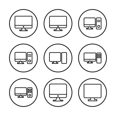 Bilgisayar simgesi vektör illüstrasyonu. bilgisayar izleme işareti ve simgesi