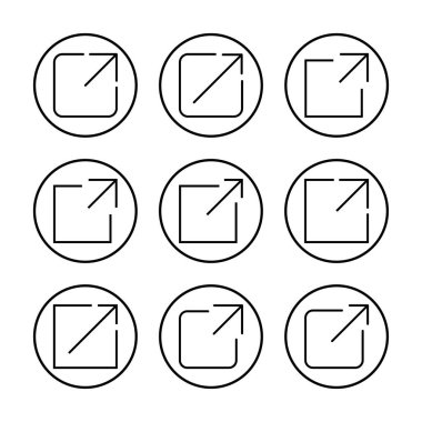 Dış bağlantı ikonu vektör illüstrasyonu. bağlantı işareti ve sembol. hiper bağlantı sembolü