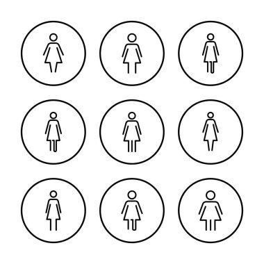 Kadın ikon vektör illüstrasyonu. Kadın imzası ve sembolü