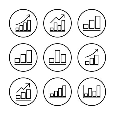 Grafik Simgesi vektör illüstrasyonu büyüyor. Çizelge ve sembol. diyagram simgesi